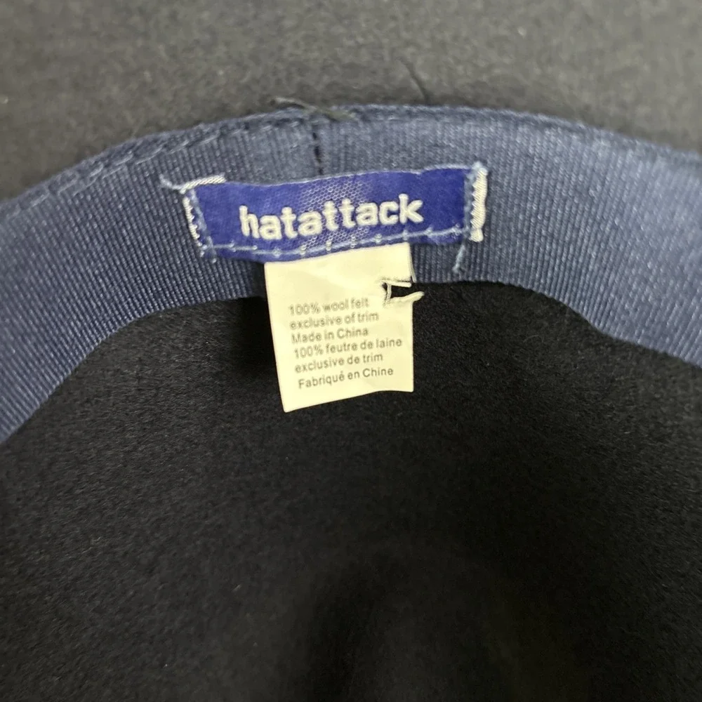 hatattack Women's Black Fedora 100% Wool Felt Hat Red Ribbon Band Classic OSFM‎